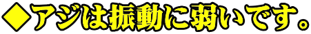 ◆アジは振動に弱いです。